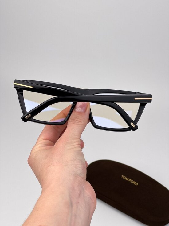 Tom Ford Women’s Eyeglasses Shiny Black Cat Eye FT5912-B 001 Blue Light Block main image 11